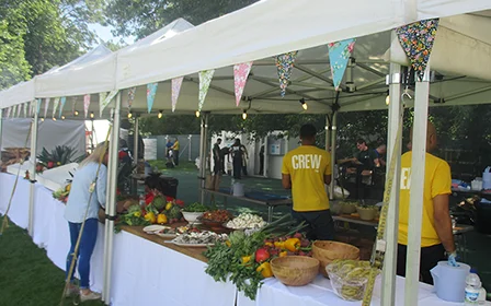 Outdoor festival catering setup
